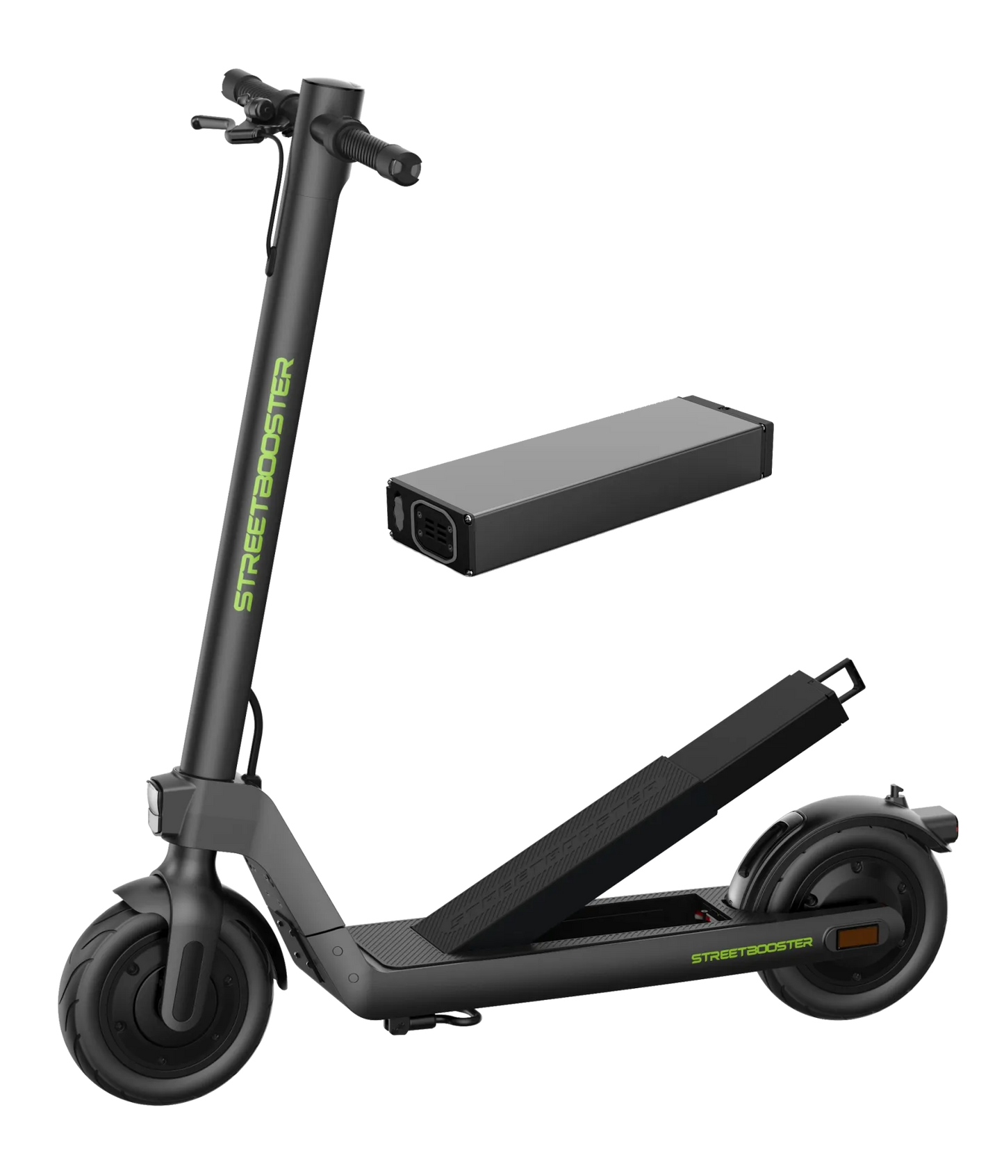 Electric scooter StreetBooster Sirius – battery removed from deck