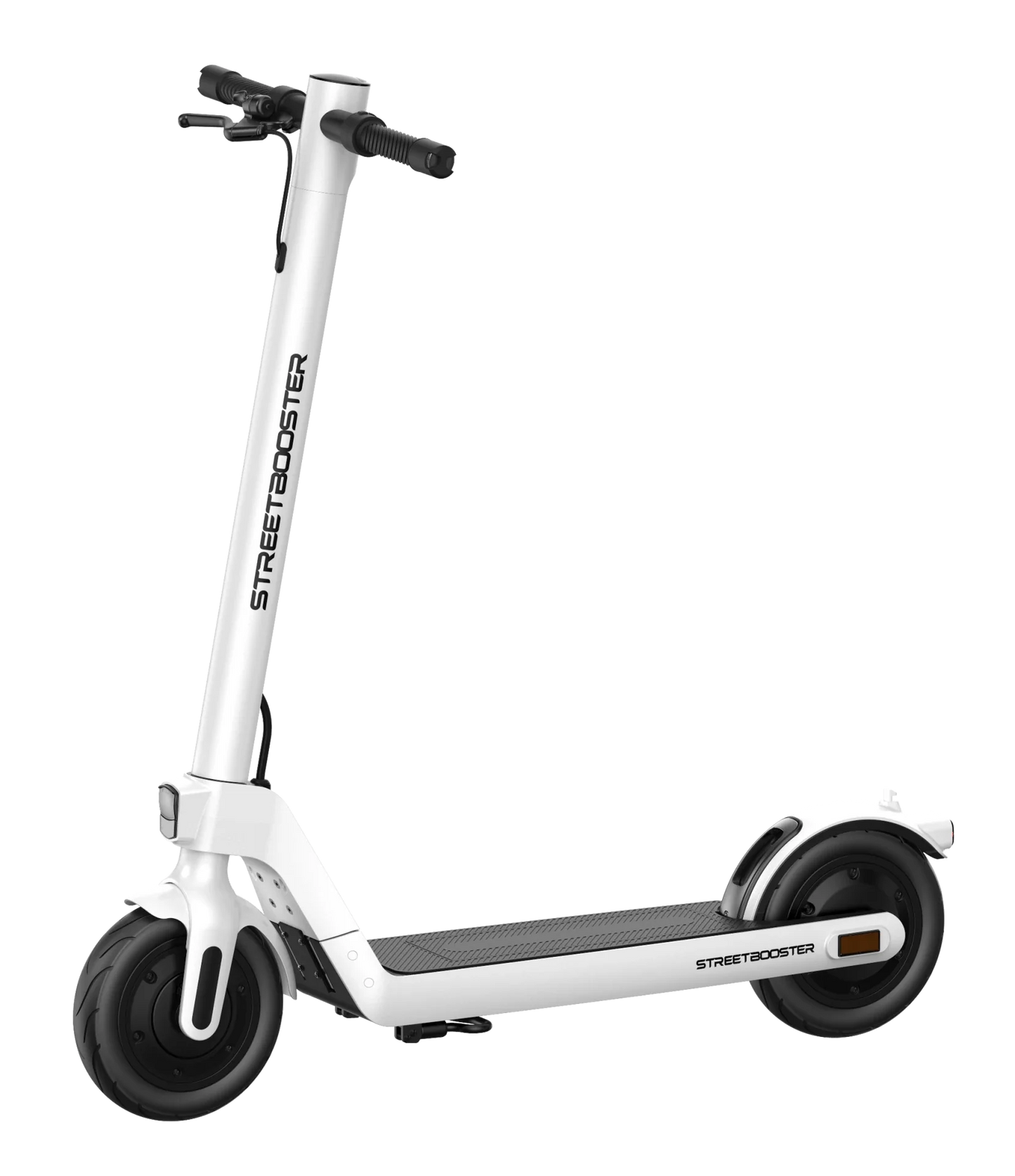Electric scooter StreetBooster Sirius – white colour variant, front three-quarter view