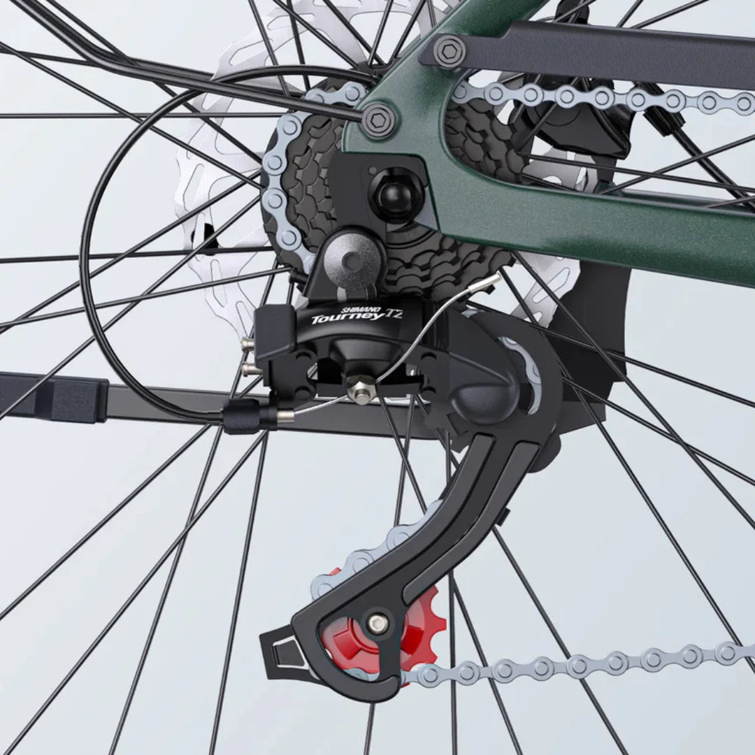 Electric bicycle Engwe MapFour N1 AIR – rear derailleur and cassette close-up