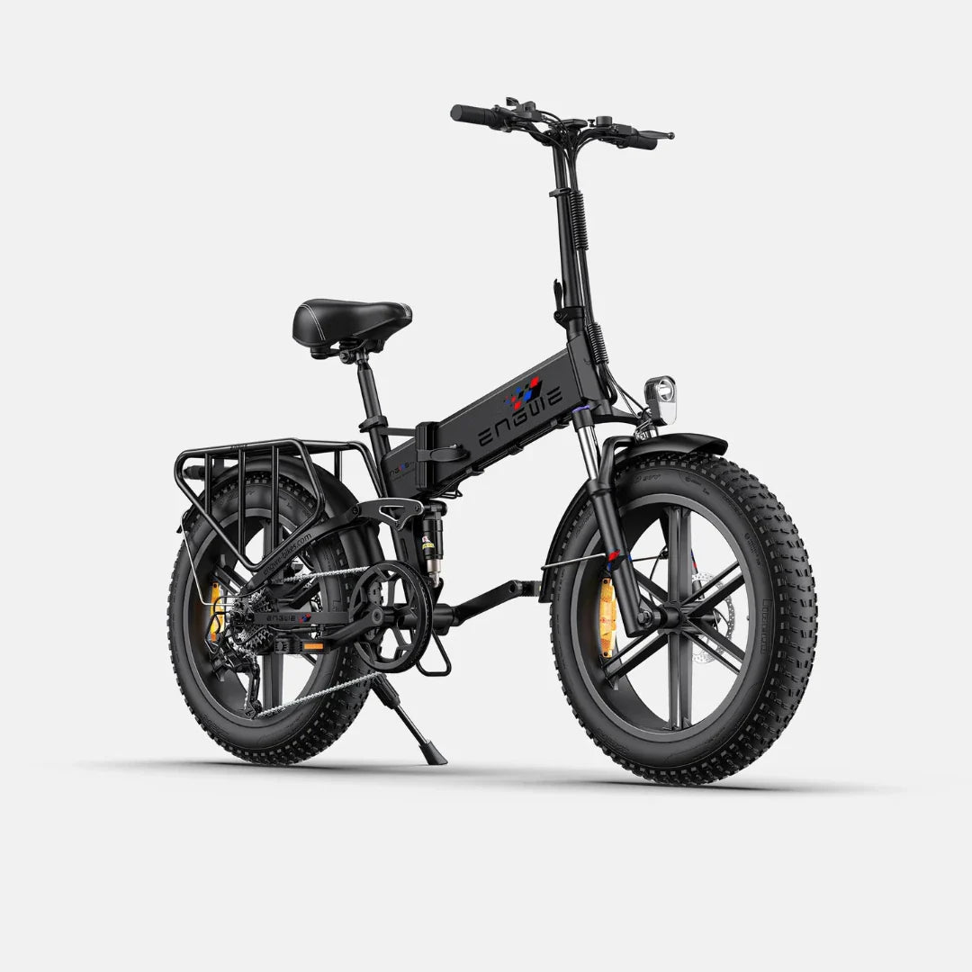 Electric bicycle Engwe Engine X – front three-quarter view, black colour variant