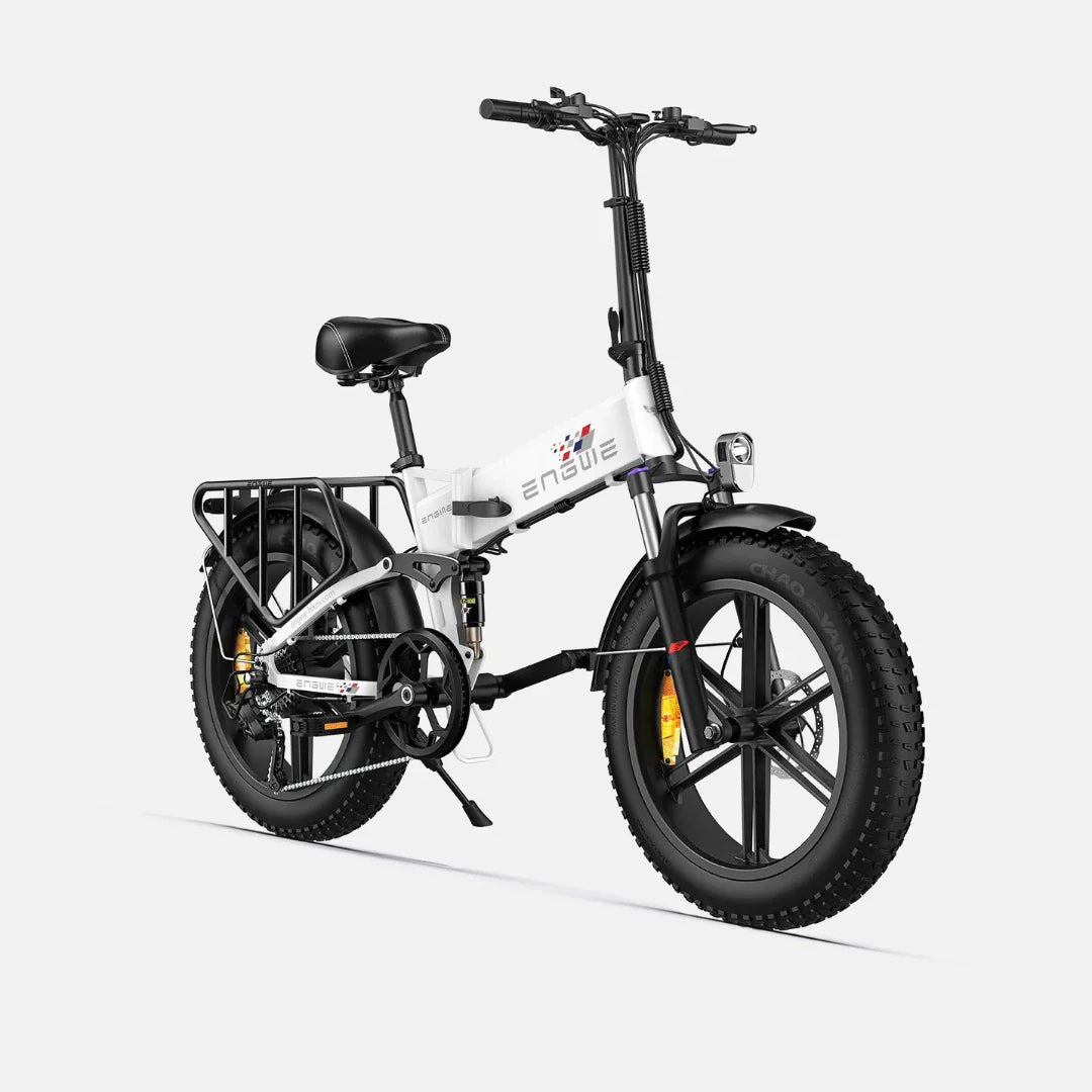Electric bicycle Engwe Engine X – front three-quarter view, white colour variant