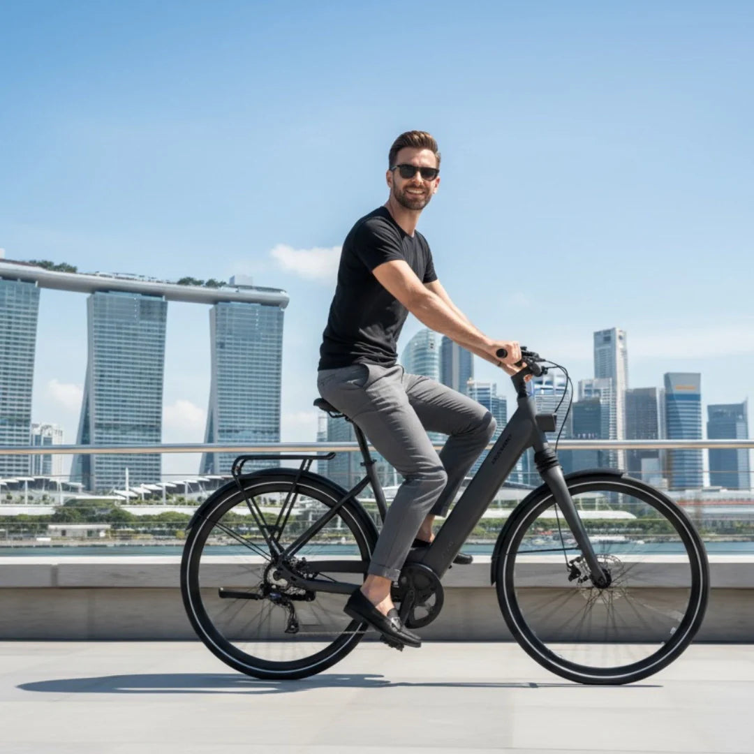 Electric bicycle MS Energy C300 – man riding in city