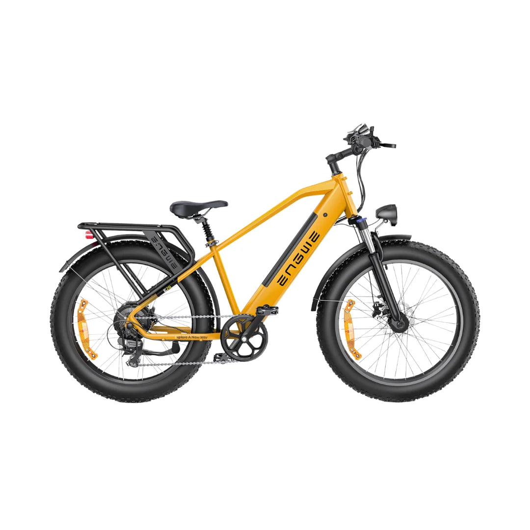 Electric bicycle Engwe E26 – side view, yellow colour variant