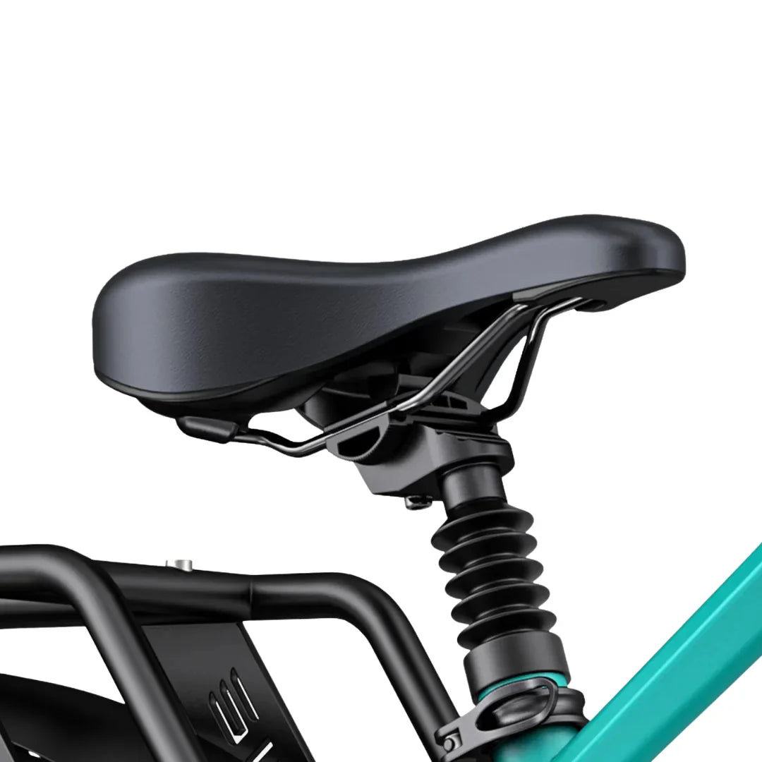 Electric Bike Engwe E26 features a comfortable seat with suspension, providing a smoother ride experience.