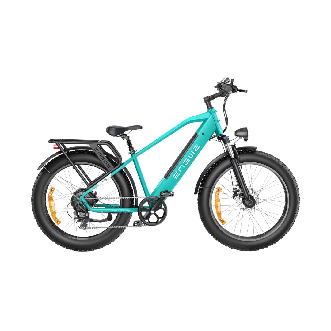 Electric bicycle Engwe E26 – side view, teal colour variant
