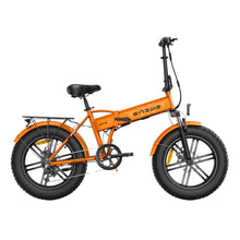 An orange electric bike Engwe EP 2 Boost with fat tires and a sleek design