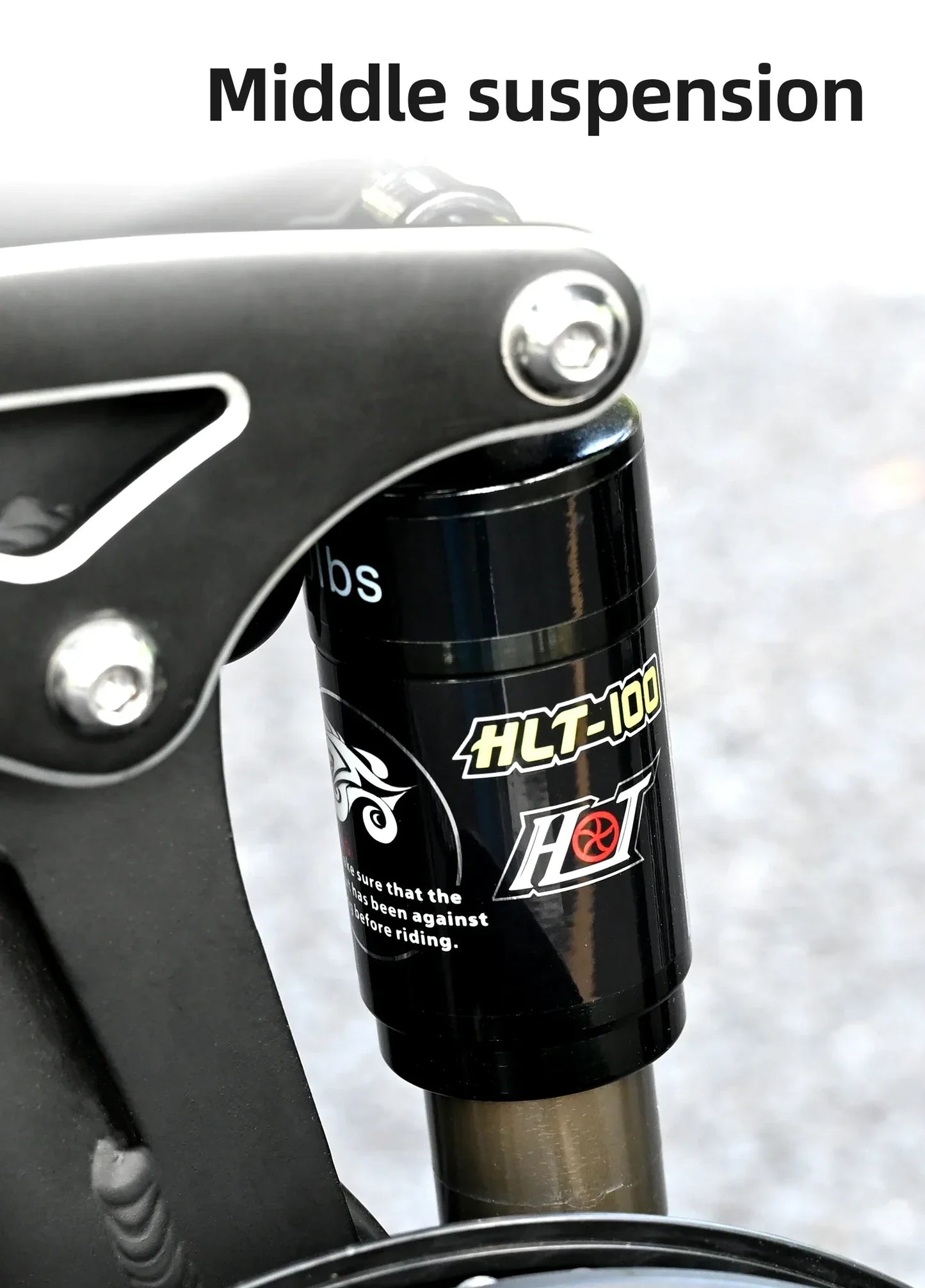 Electric bicycle Engwe Engine X – middle suspension close-up with text