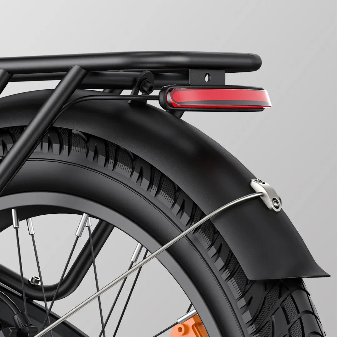 Electric Bike Engwe L20 3 0 Boost features a sturdy rear fender and a durable tire for stability.