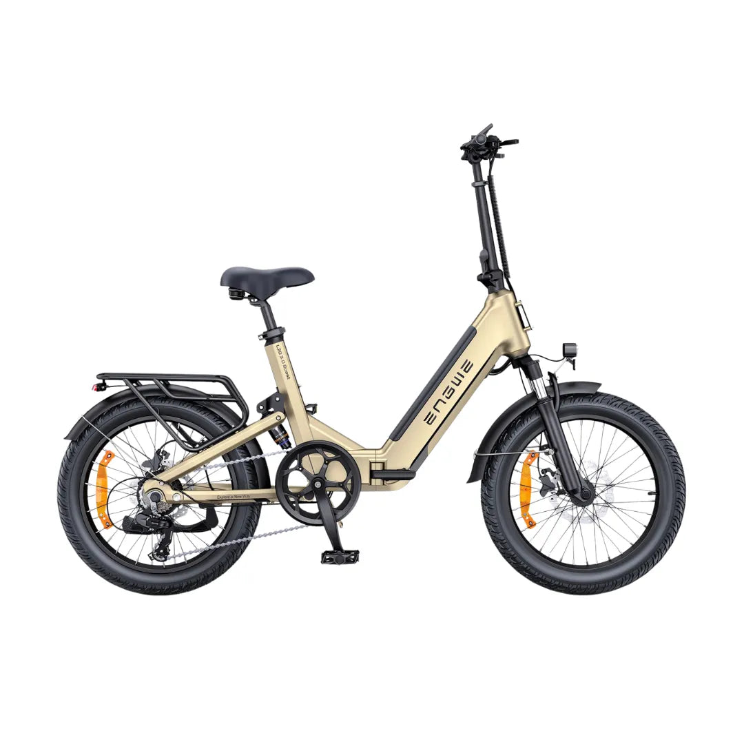 Electric bicycle Engwe L20 3.0 Boost – side view, gold colour variant
