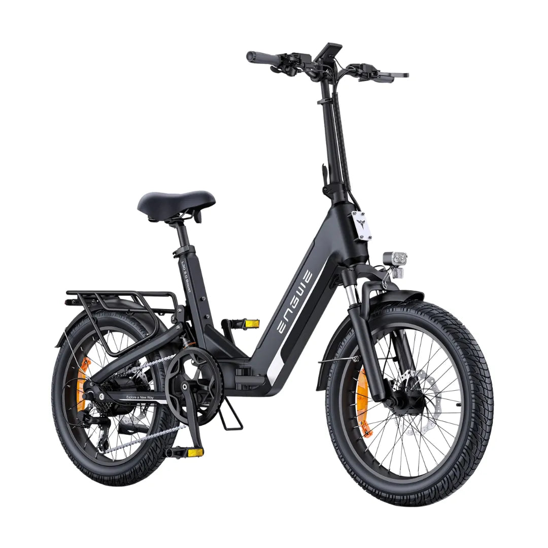 Electric Bike Engwe L20 3 0 Boost, compact design, lightweight frame, front light, and sturdy wheels.