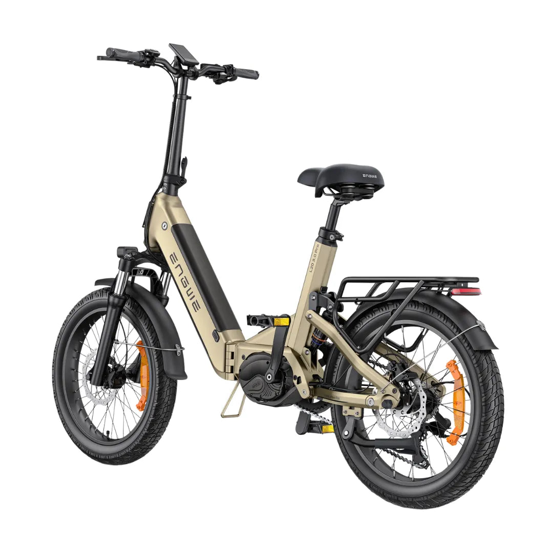 Electric Bike Engwe L20 3 0 Pro features a sleek design, sturdy frame, and compact folding capability.