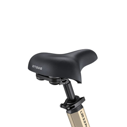 Electric Bike Engwe L20 3 0 Pro features a comfortable black saddle with adjustable height for optimal riding.
