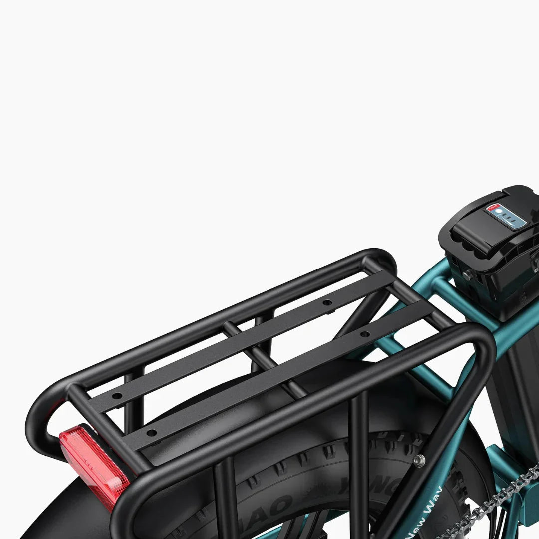 Electric bicycle Engwe L20 Boost – rear rack and battery close-up