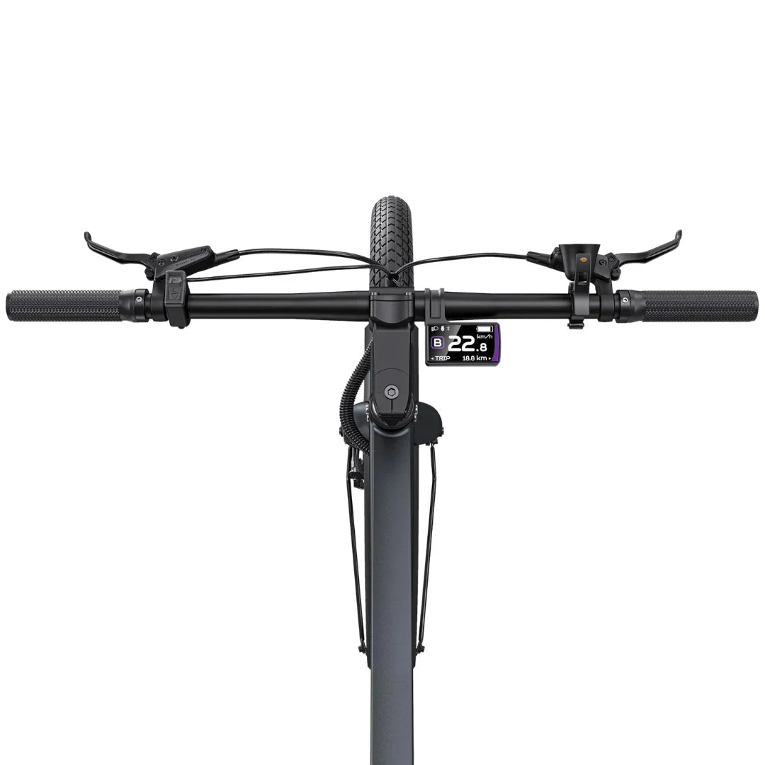 Electric Bike Engwe P275 Pro features a sleek handlebar design with ergonomic grips and a digital display.