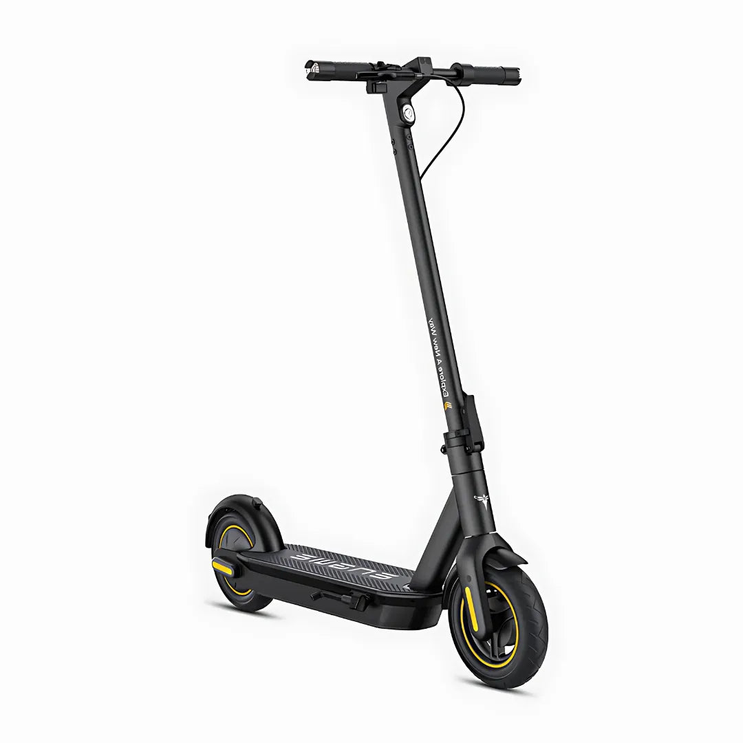 Electric Scooter Engwe Y10, sleek black design with yellow accents, compact and lightweight for urban commuting.