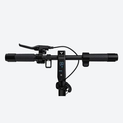 Electric Scooter Engwe Y10 features a sleek black handlebar, digital display, and ergonomic grips for comfort.
