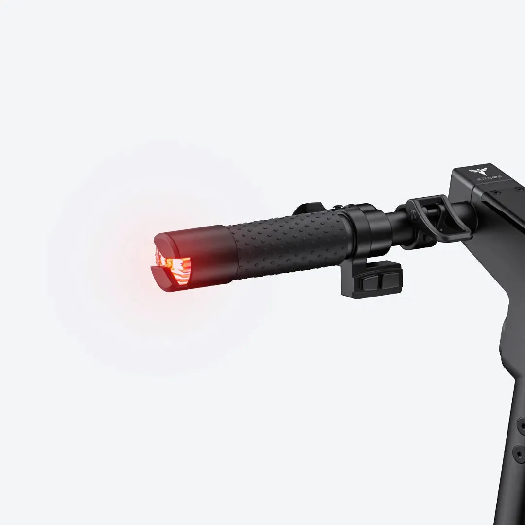 Electric Scooter Engwe Y10, featuring a durable handlebar grip with integrated red LED light for safety.