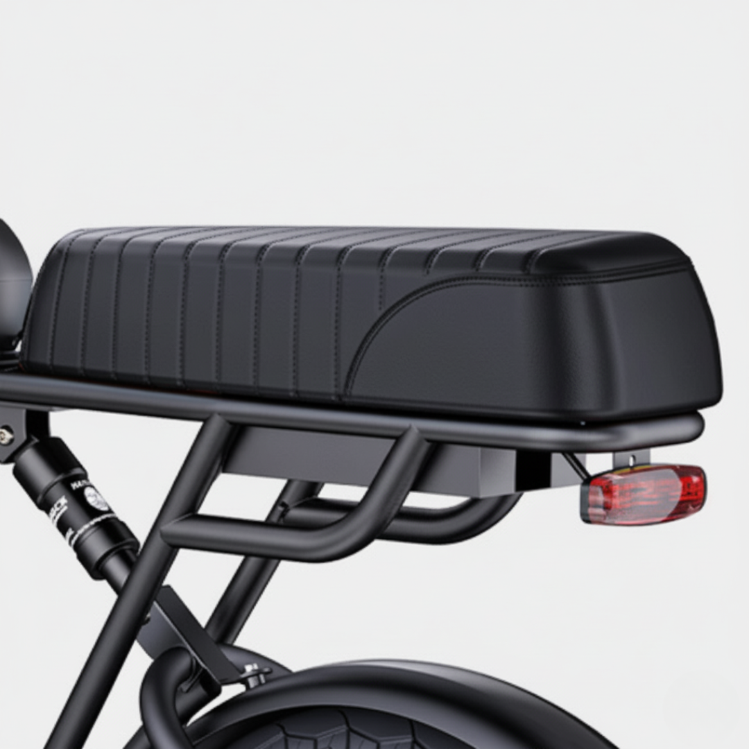 Electric bicycle Engwe M1 – rear seat and tail light close-up