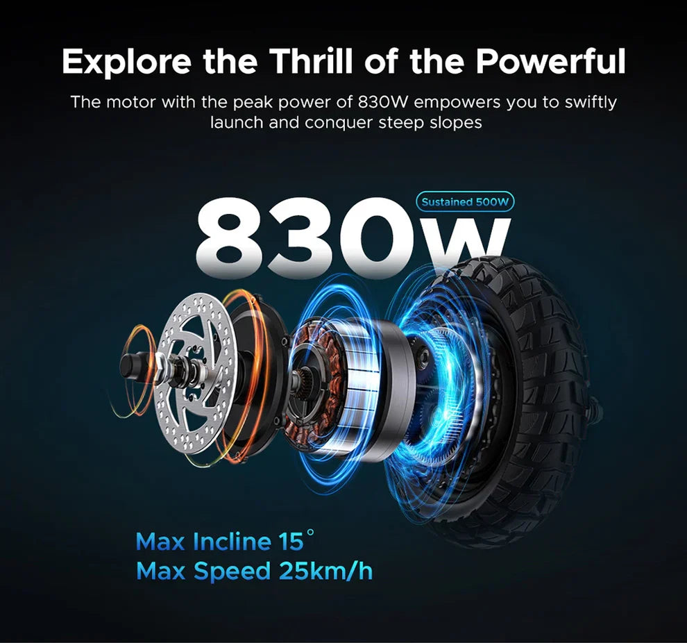 Electric Scooter Engwe Y600s features a powerful 830W motor, max speed 25km/h and climbs 15° inclines easily.