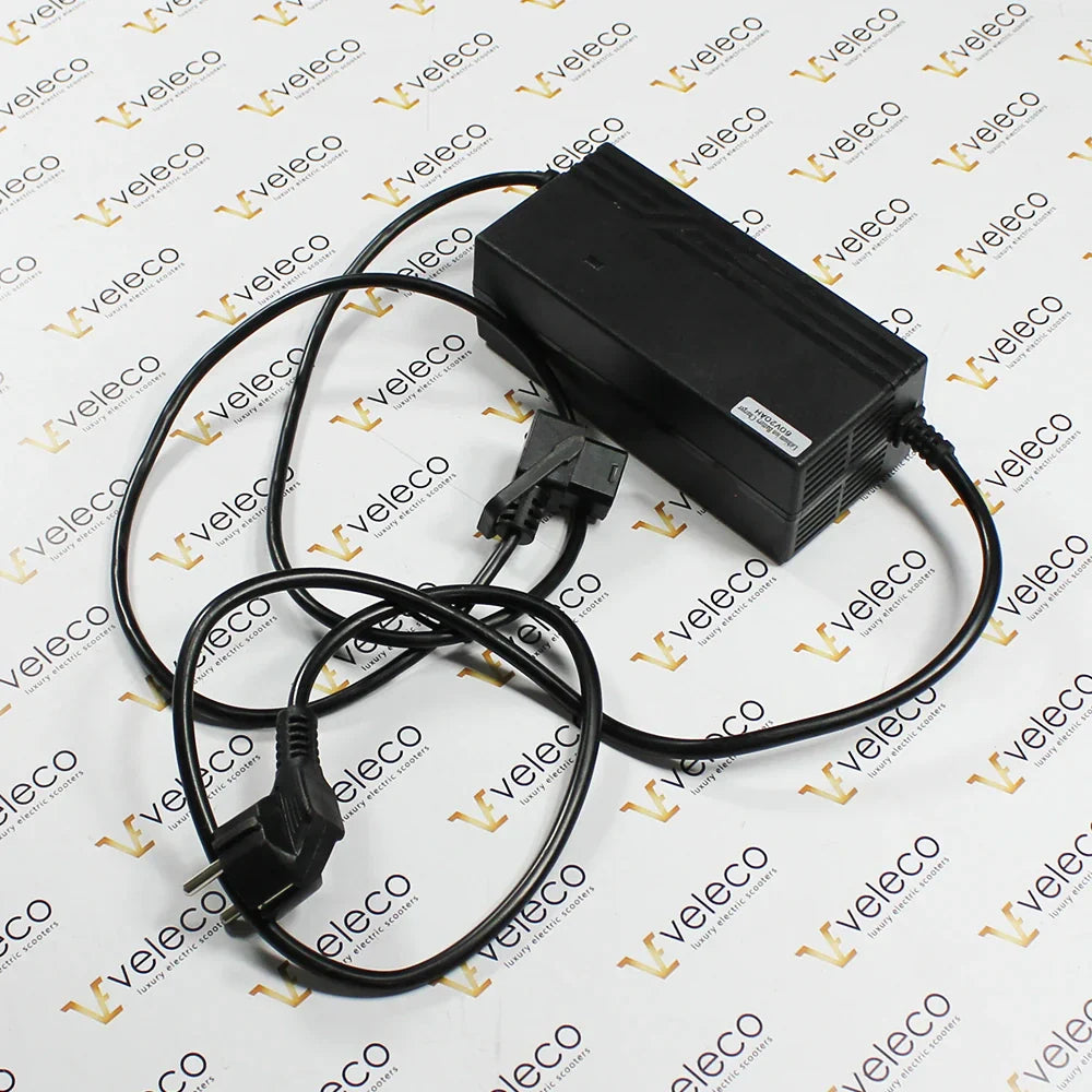 60V Li-On Charger for Veleco Faster – charger with cables and plugs
