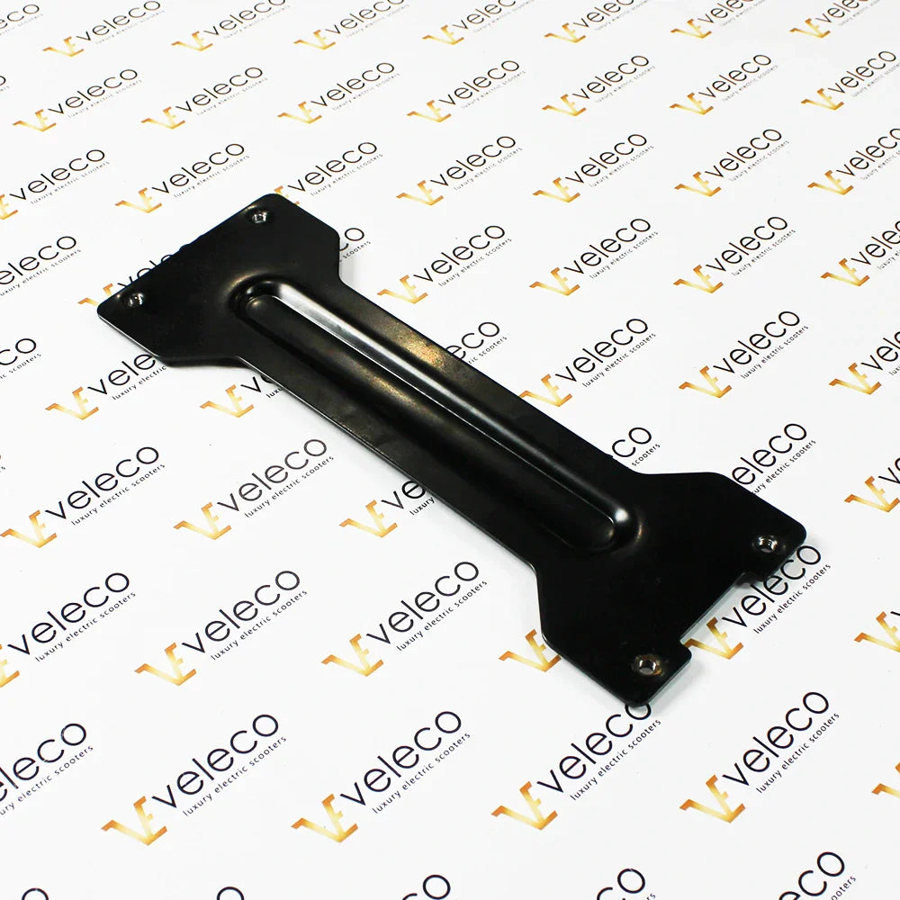 Strengthening Plate Under the Seat for Veleco Faster – black strengthening plate, top-down view