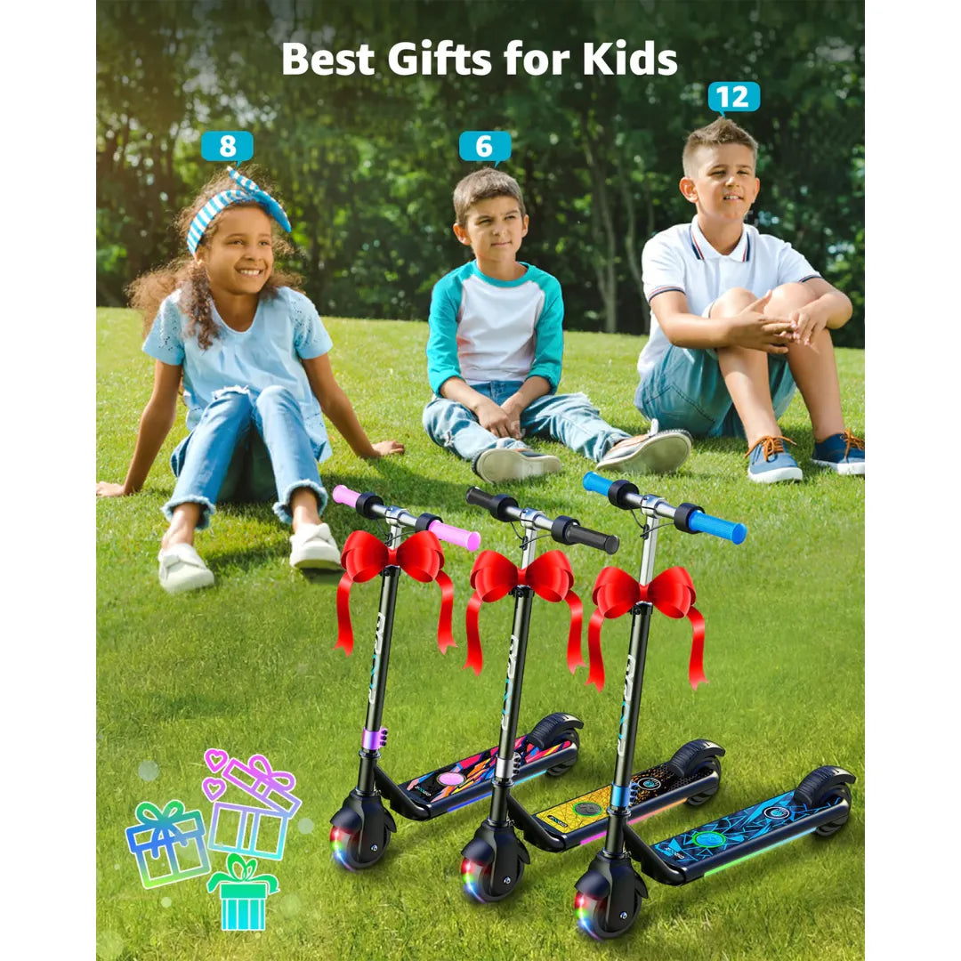 Electric scooter Gyroor H30 MAX – three children with three scooters