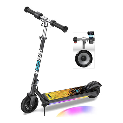 Electric Scooter Gyroor H30 Max features a sleek design, vibrant deck, and integrated Bluetooth speaker.