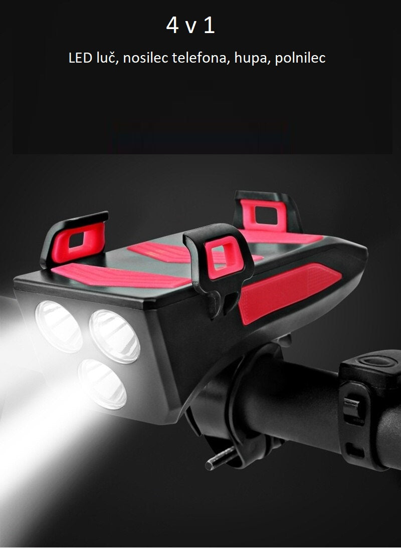 3-in-1 ECO Speed Accessory – lights on, mounted on handlebar