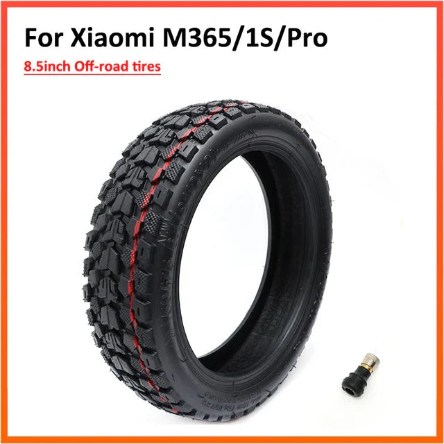 Off-Road Outer Tire for Xiaomi 365 – off-road tire with red stripe and valve