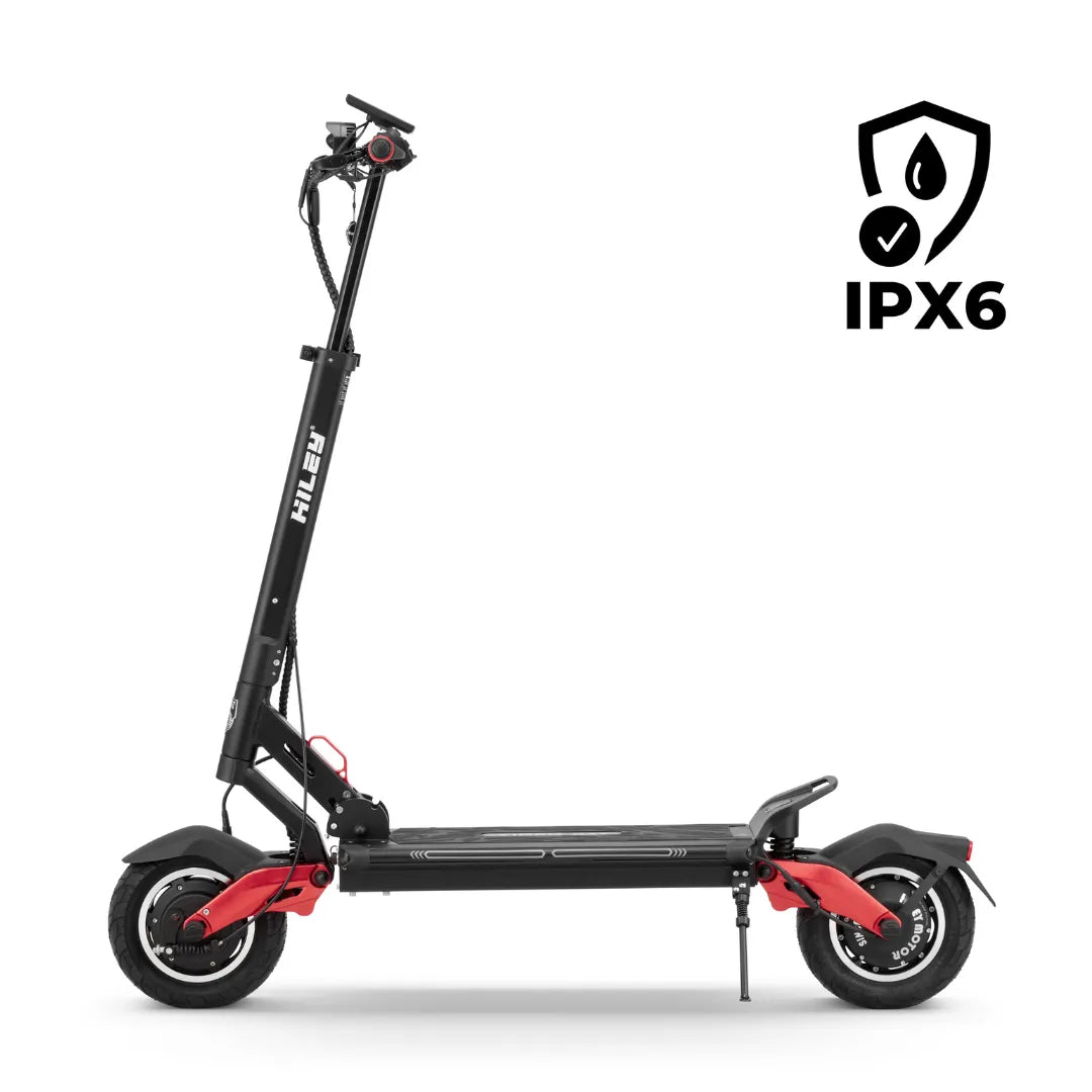 Electric Scooter Hiley Tiger Max Gtr, sleek design, IPX6 water-resistant rating, robust tires, and durable frame.