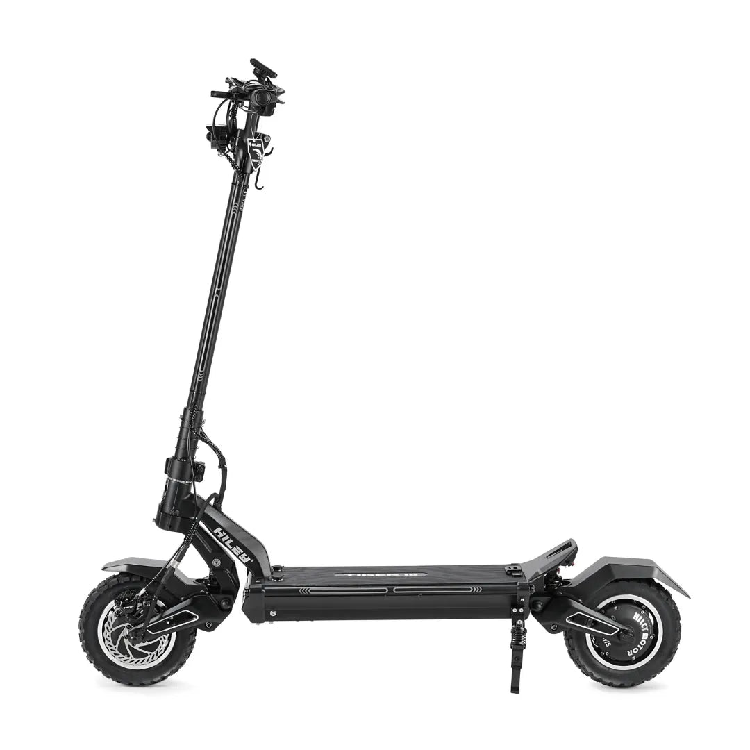 Electric Scooter Hiley Tiger 10 Gtr, a sleek black design, features robust tires and a sturdy frame.