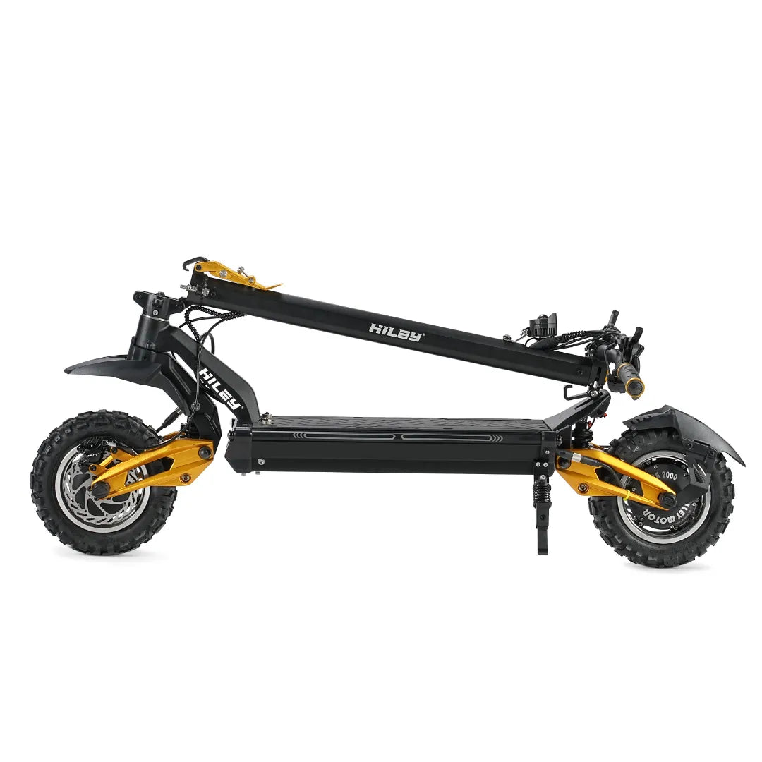 Electric Scooter Hiley Tiger King, compact foldable design with robust tires, ideal for urban commuting.