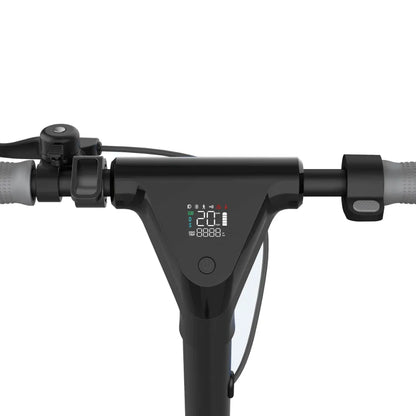 Electric Scooter Joyor Litego features a sleek black design, digital display with speed metrics and mode indicators.