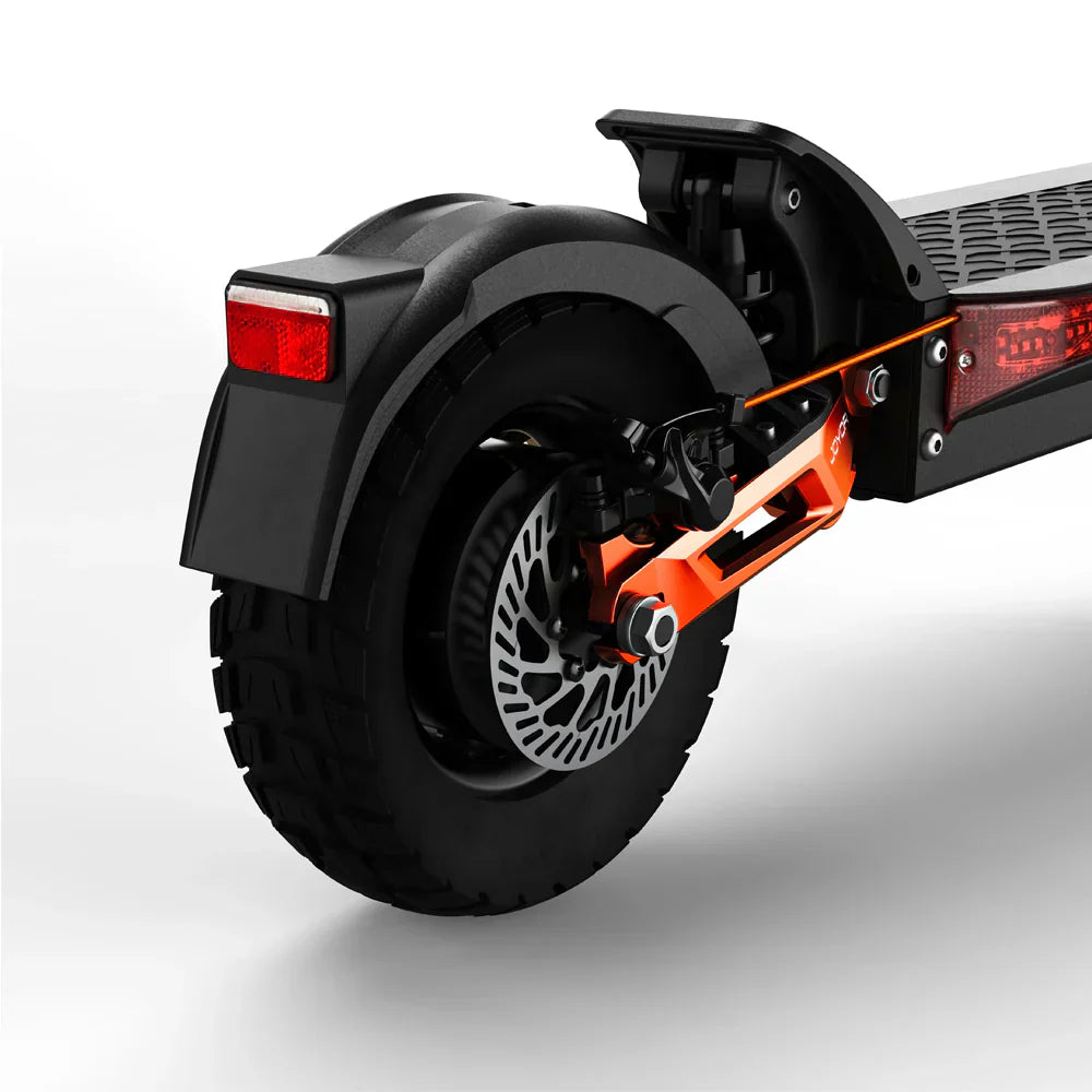 Electric scooter Joyor T6 – rear wheel and brake detail