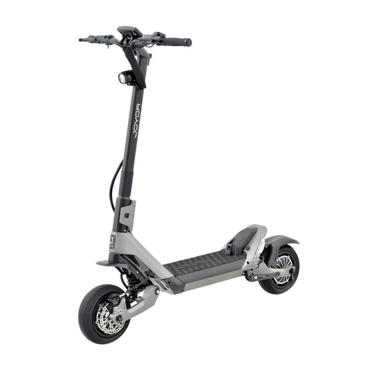 Electric Scooter Joyor Luxerider features a sleek design with durable wheels, adjustable handlebar, and a sturdy frame.