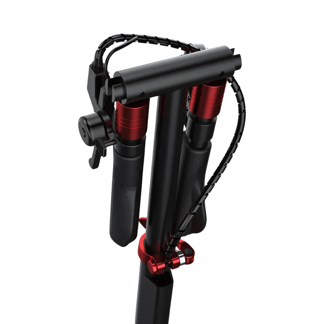 Electric scooter Joyor G5 – handlebar folding mechanism close-up