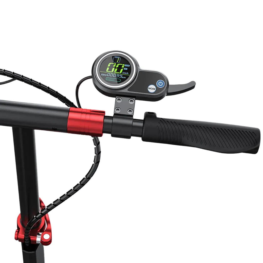 Electric scooter Joyor G5 – dashboard and handlebar close-up