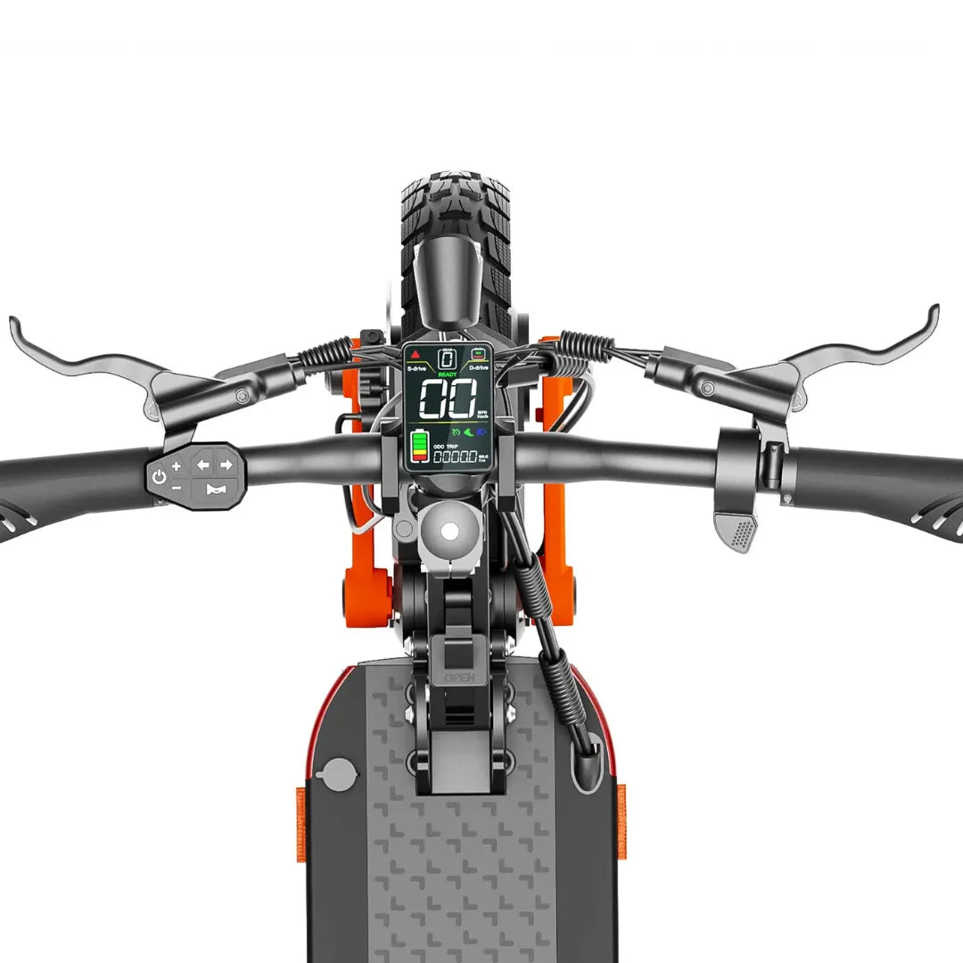 Electric scooter Joyor S10-S-Z – dashboard and handlebar close-up