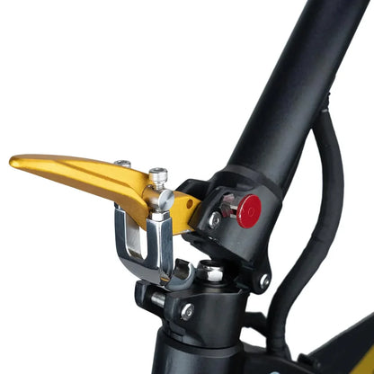 Electric Scooter Kaabo Mantis King Gt features a stylish gold brake lever, showcasing durable construction.