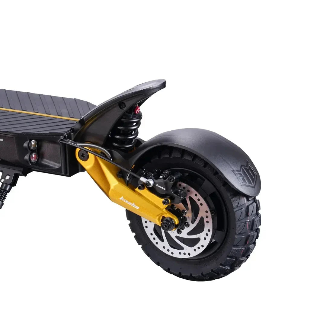 Electric scooter Kaabo Mantis King GT – rear wheel, suspension, and disc brake