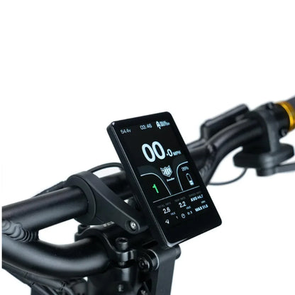 Electric Scooter Kaabo Mantis King GT features a sleek dashboard display with speed, battery, and trip information.