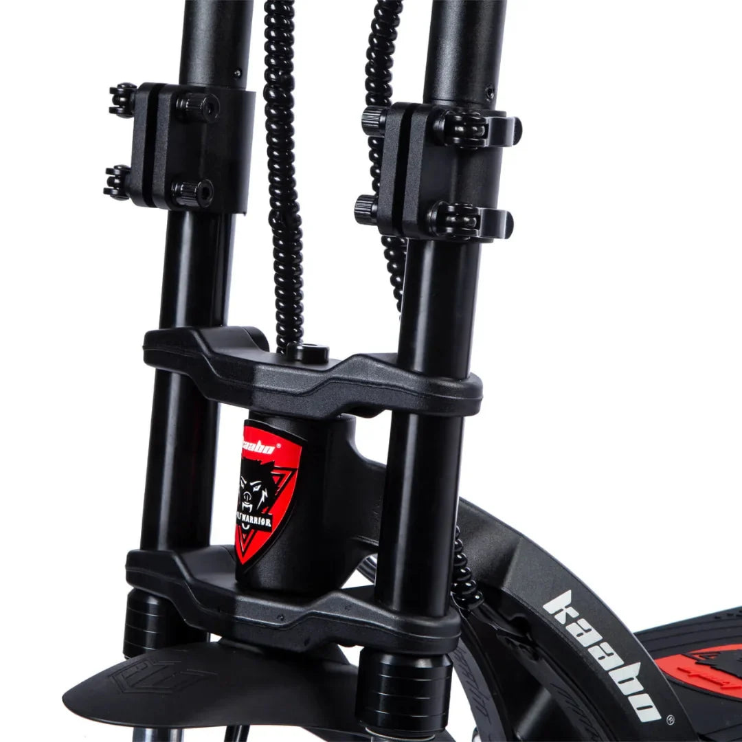 Electric Scooter Kaabo Wolf Warrior X Plus features a robust frame, dual suspension, and a striking design.