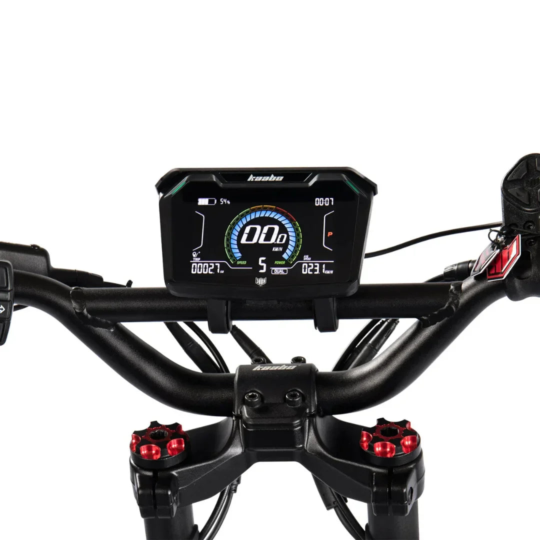 Electric scooter Kaabo Wolf Warrior X Plus – illuminated dashboard display close-up