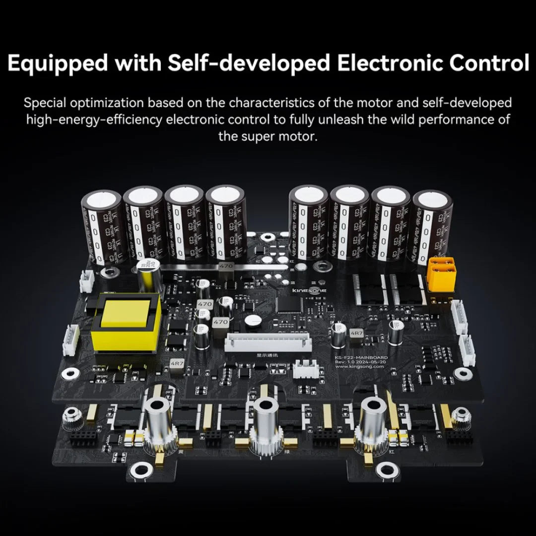 Electric Unicycle Kingsong F22 Pro features a self-developed electronic control board for optimized performance.