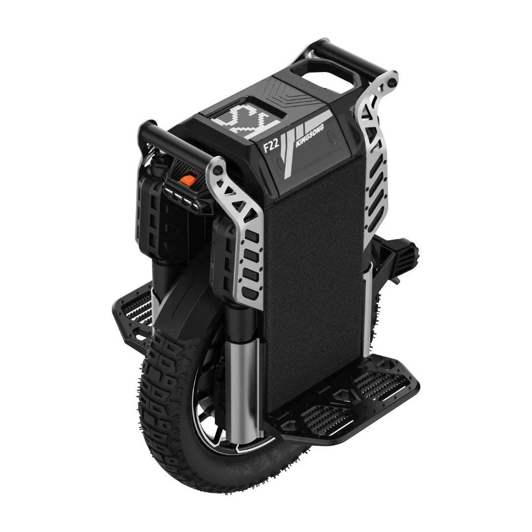 Electric unicycle KingSong F22 Pro – rear three-quarter view, pedals extended