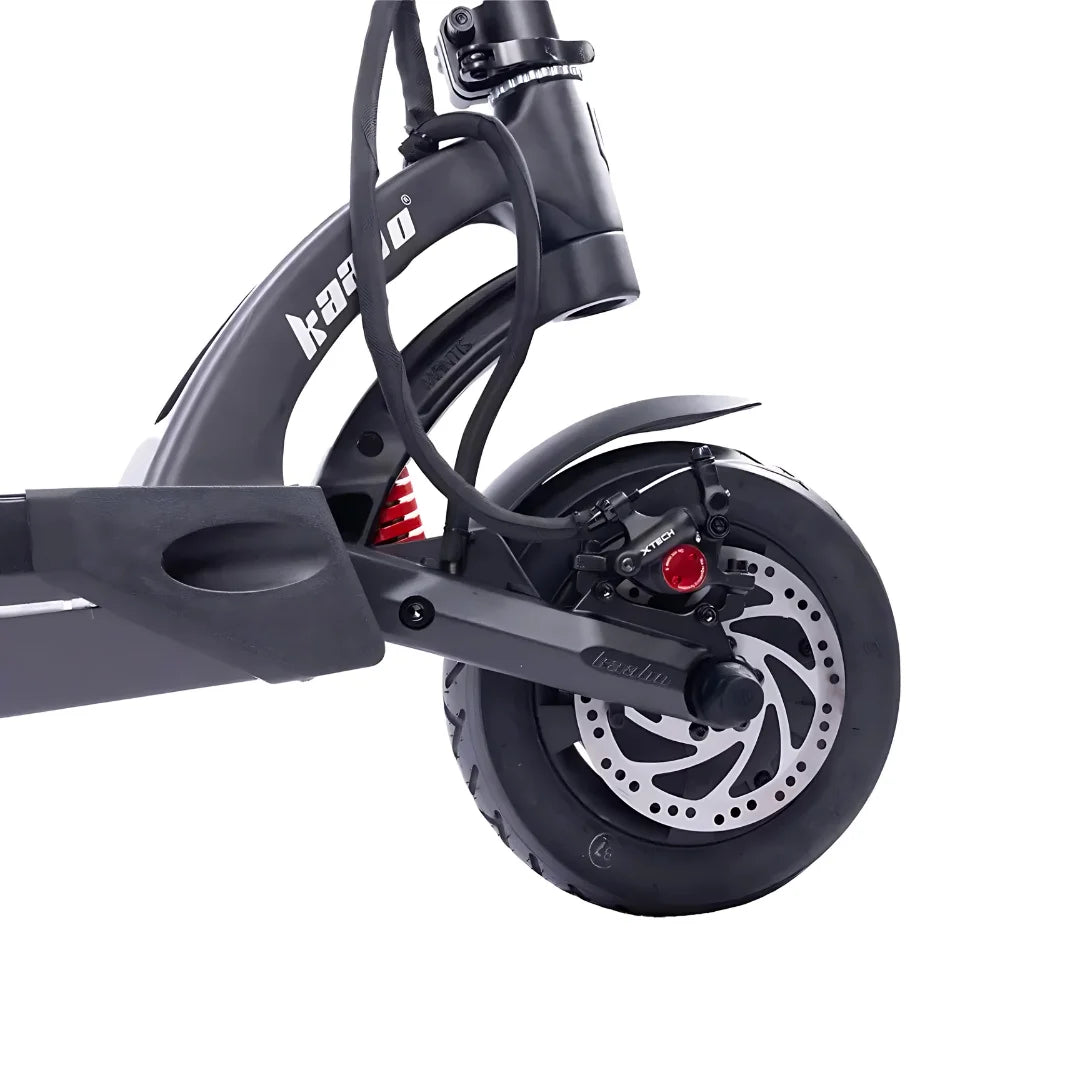 Electric scooter Kaabo Mantis 10 PLUS – front wheel and brake detail