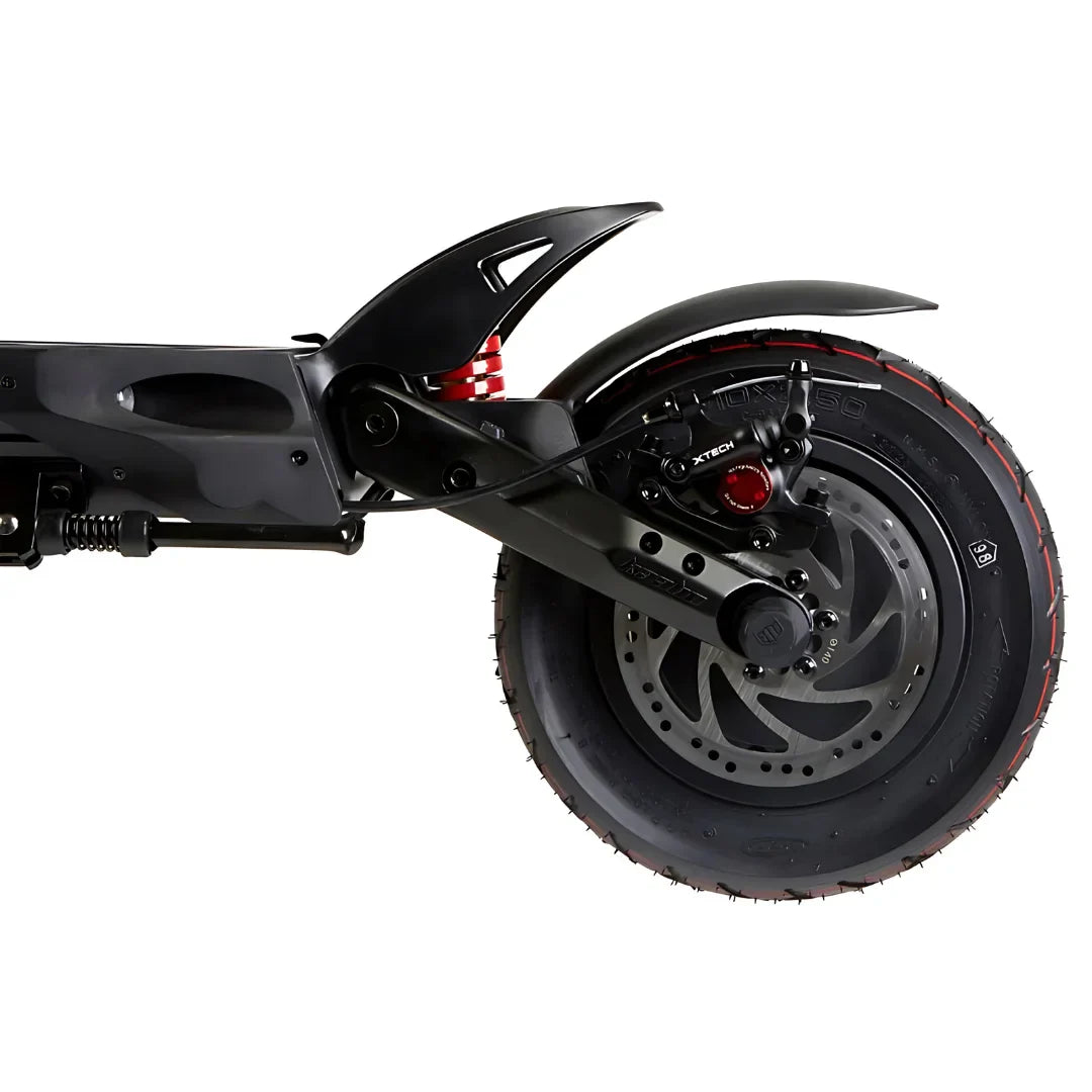 Electric scooter Kaabo Mantis 10 PLUS – rear wheel and suspension detail
