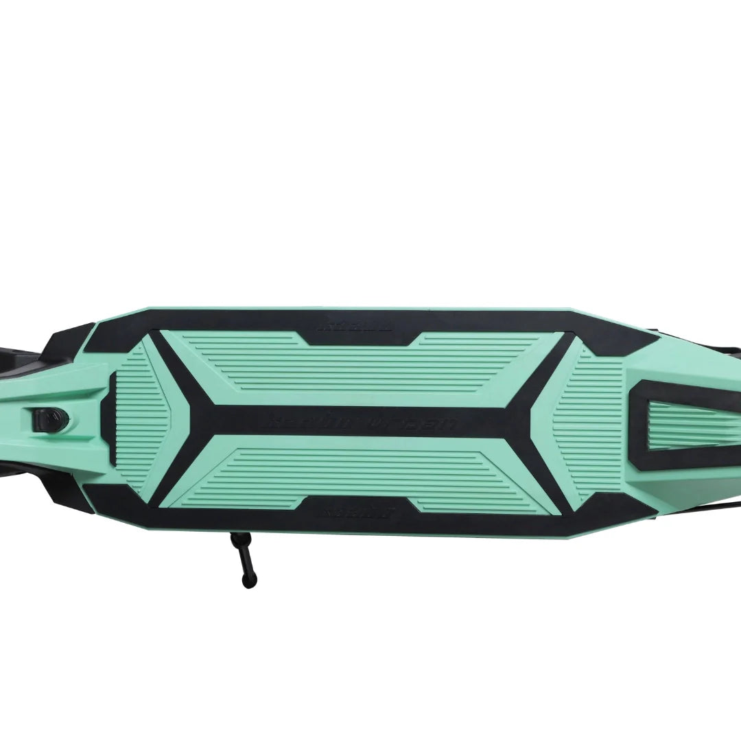 Electric scooter Kaabo Mantis URBAN – top down view, mint green deck