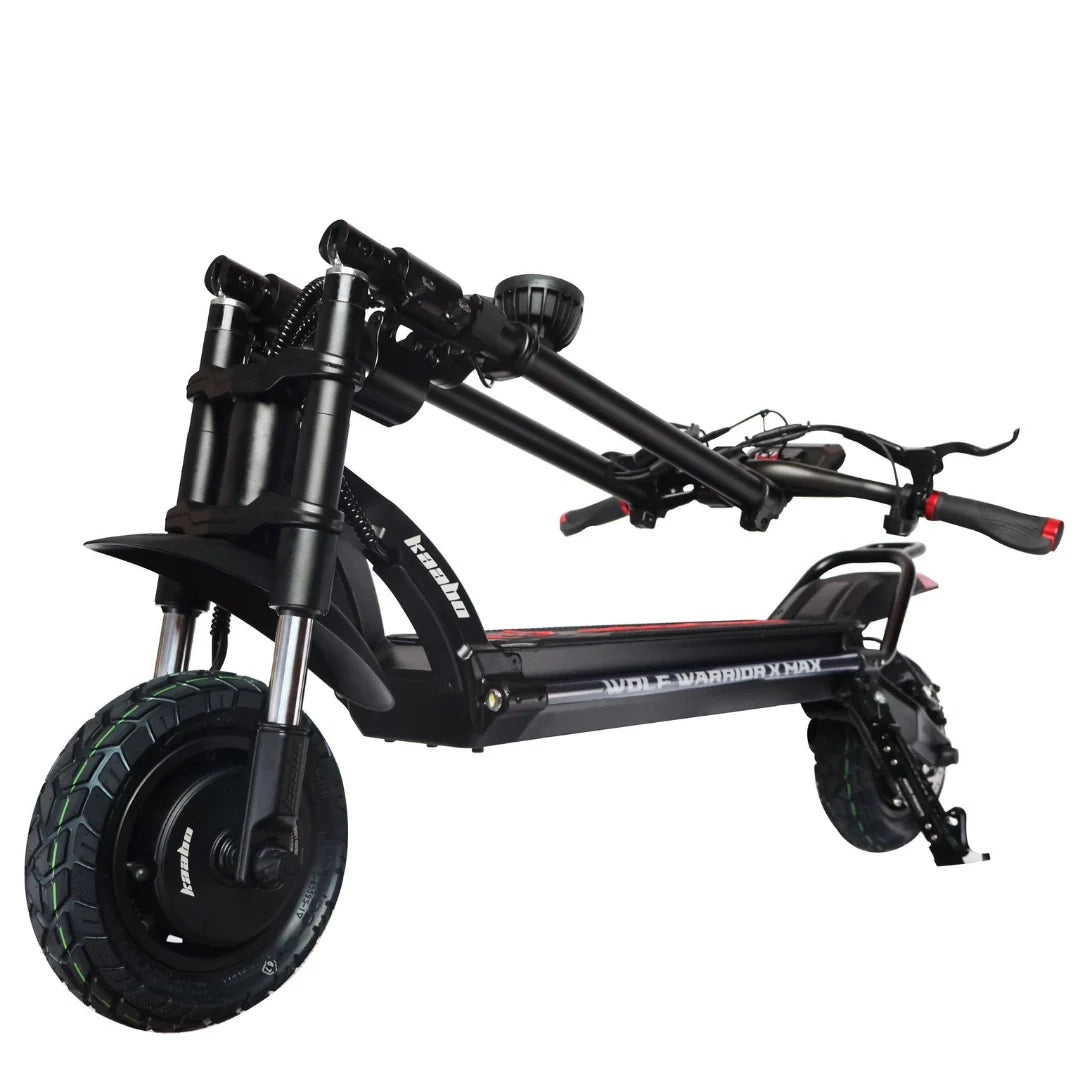 Electric scooter Kaabo Wolf Warrior X MAX – folded front three-quarter view