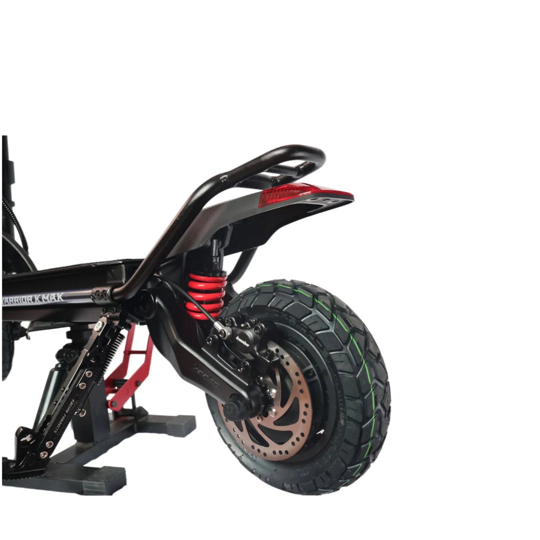 Electric scooter Kaabo Wolf Warrior X MAX – rear wheel and suspension close-up